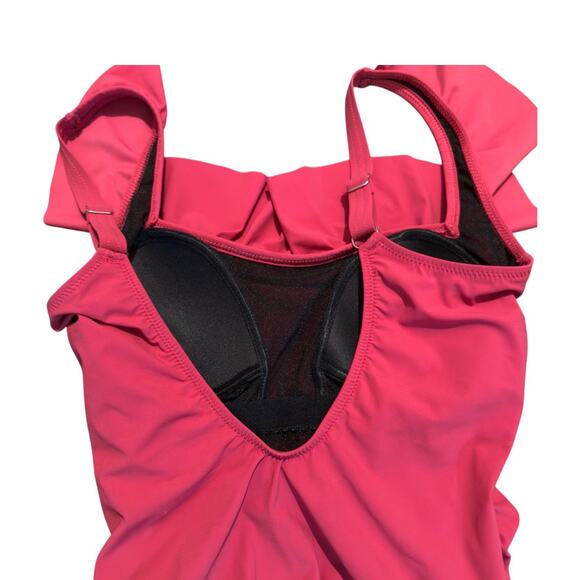 NEW Gottex Tutti Frutti Square Neck Ruffle One-Piece Swimsuit Size 8 - Picture 5 of 7